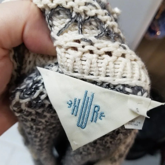 Anthropologie HWR Chunky Knit Long Cardigan Pockets Grey S - Picture 4 of 10